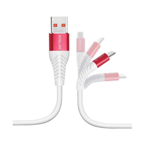 AUE Depon HYTECH HY-X230 1.2M 3A Micro USB Kırmızı/Beyaz Data Şarj Kablosu
